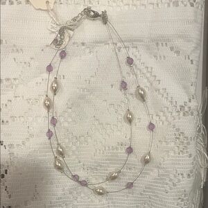 Lia Sophia Pearl and Lavender Necklace